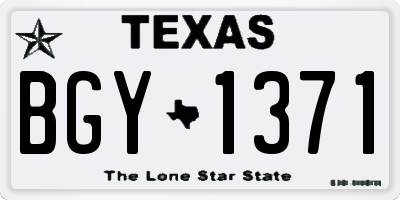 TX license plate BGY1371