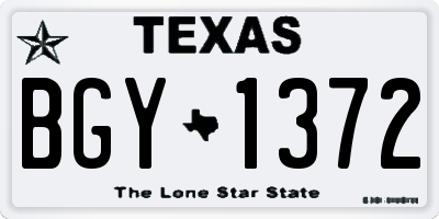 TX license plate BGY1372