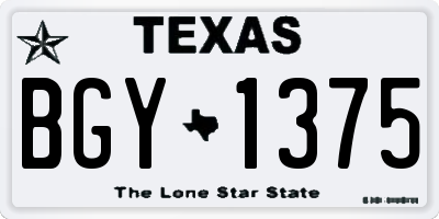 TX license plate BGY1375