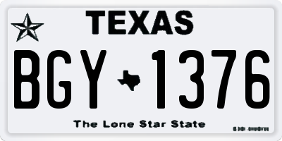 TX license plate BGY1376