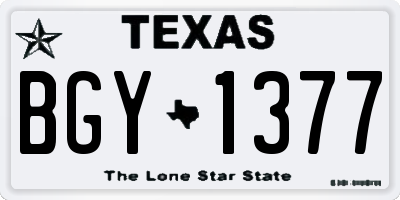 TX license plate BGY1377