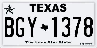 TX license plate BGY1378