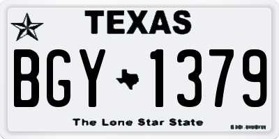 TX license plate BGY1379