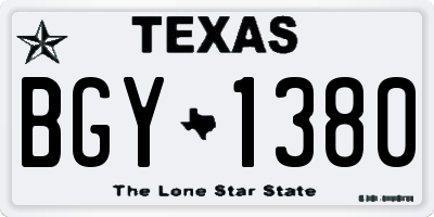 TX license plate BGY1380