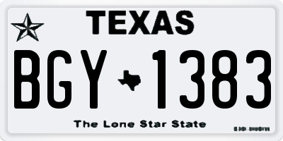 TX license plate BGY1383