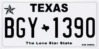 TX license plate BGY1390