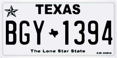 TX license plate BGY1394