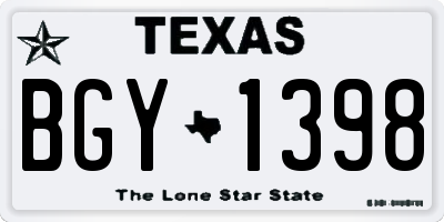 TX license plate BGY1398