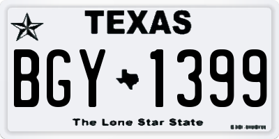 TX license plate BGY1399