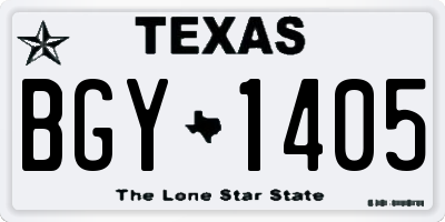 TX license plate BGY1405