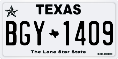 TX license plate BGY1409