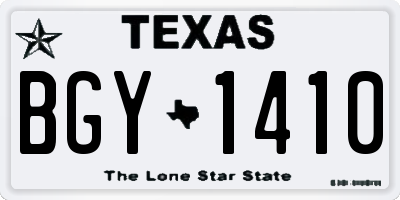 TX license plate BGY1410
