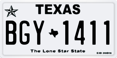 TX license plate BGY1411