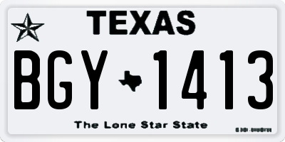 TX license plate BGY1413