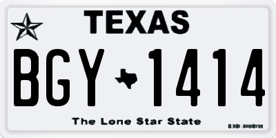 TX license plate BGY1414