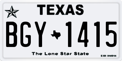 TX license plate BGY1415