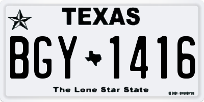 TX license plate BGY1416