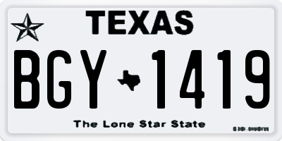 TX license plate BGY1419