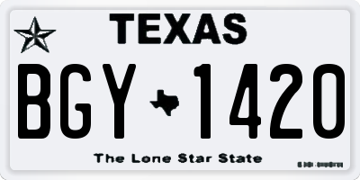 TX license plate BGY1420