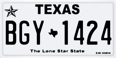 TX license plate BGY1424