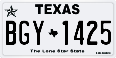 TX license plate BGY1425