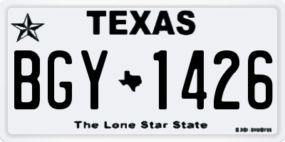 TX license plate BGY1426