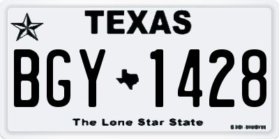 TX license plate BGY1428