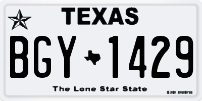 TX license plate BGY1429