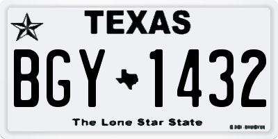 TX license plate BGY1432