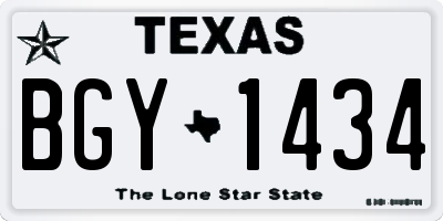 TX license plate BGY1434