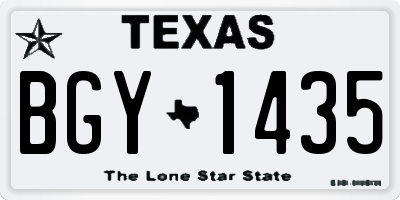 TX license plate BGY1435