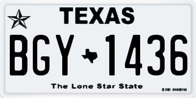 TX license plate BGY1436