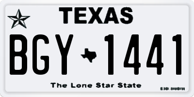 TX license plate BGY1441