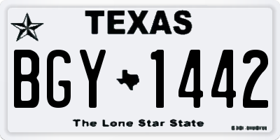 TX license plate BGY1442