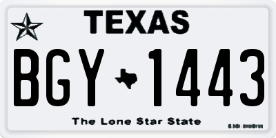 TX license plate BGY1443