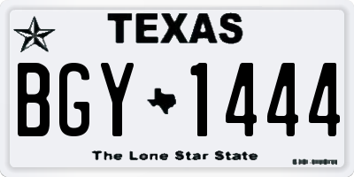 TX license plate BGY1444