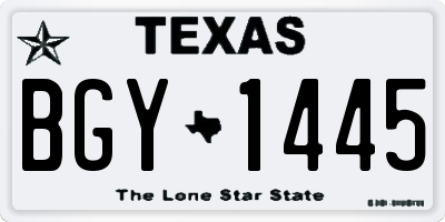 TX license plate BGY1445