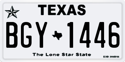 TX license plate BGY1446