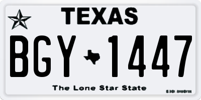 TX license plate BGY1447
