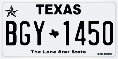 TX license plate BGY1450