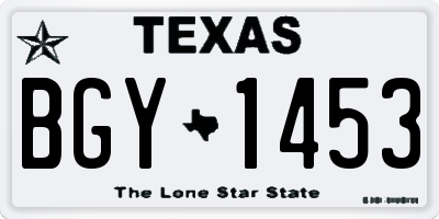 TX license plate BGY1453