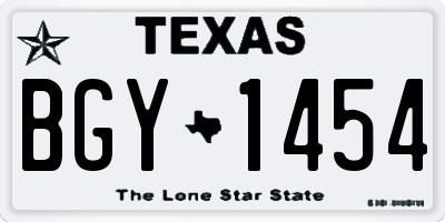 TX license plate BGY1454