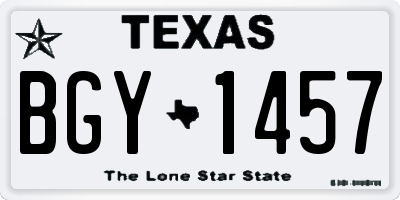 TX license plate BGY1457