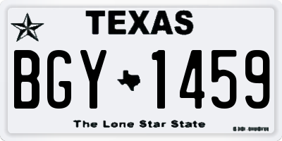 TX license plate BGY1459
