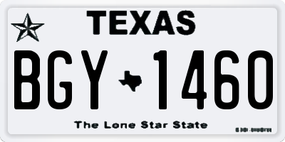 TX license plate BGY1460