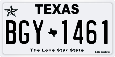 TX license plate BGY1461