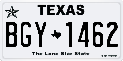 TX license plate BGY1462