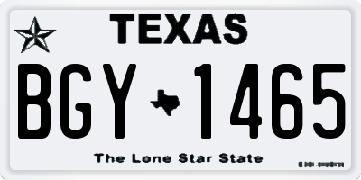 TX license plate BGY1465