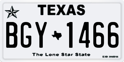 TX license plate BGY1466