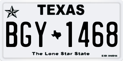 TX license plate BGY1468